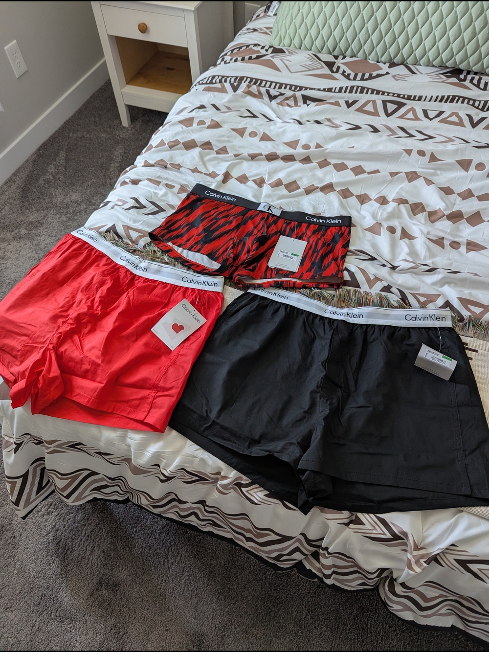 Calvin Klein Men’s Boxer Briefs Trio — Red, Black & Red/Black Pattern